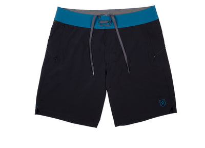 The Spartan Board Shorts -  9" Inseam - Almost Black + Makena Blue