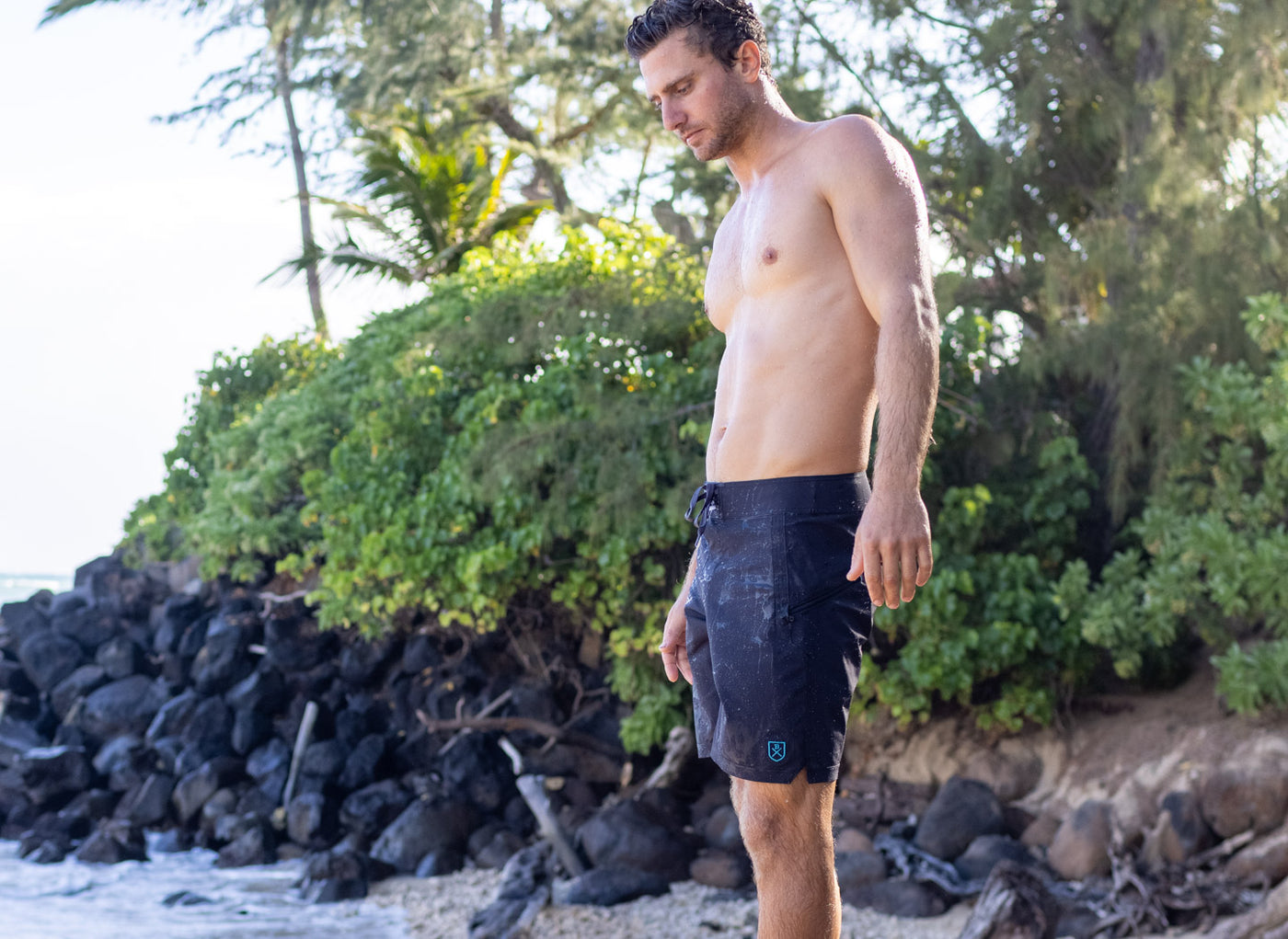 The Spartan Board Shorts -  9" Inseam - Almost Black