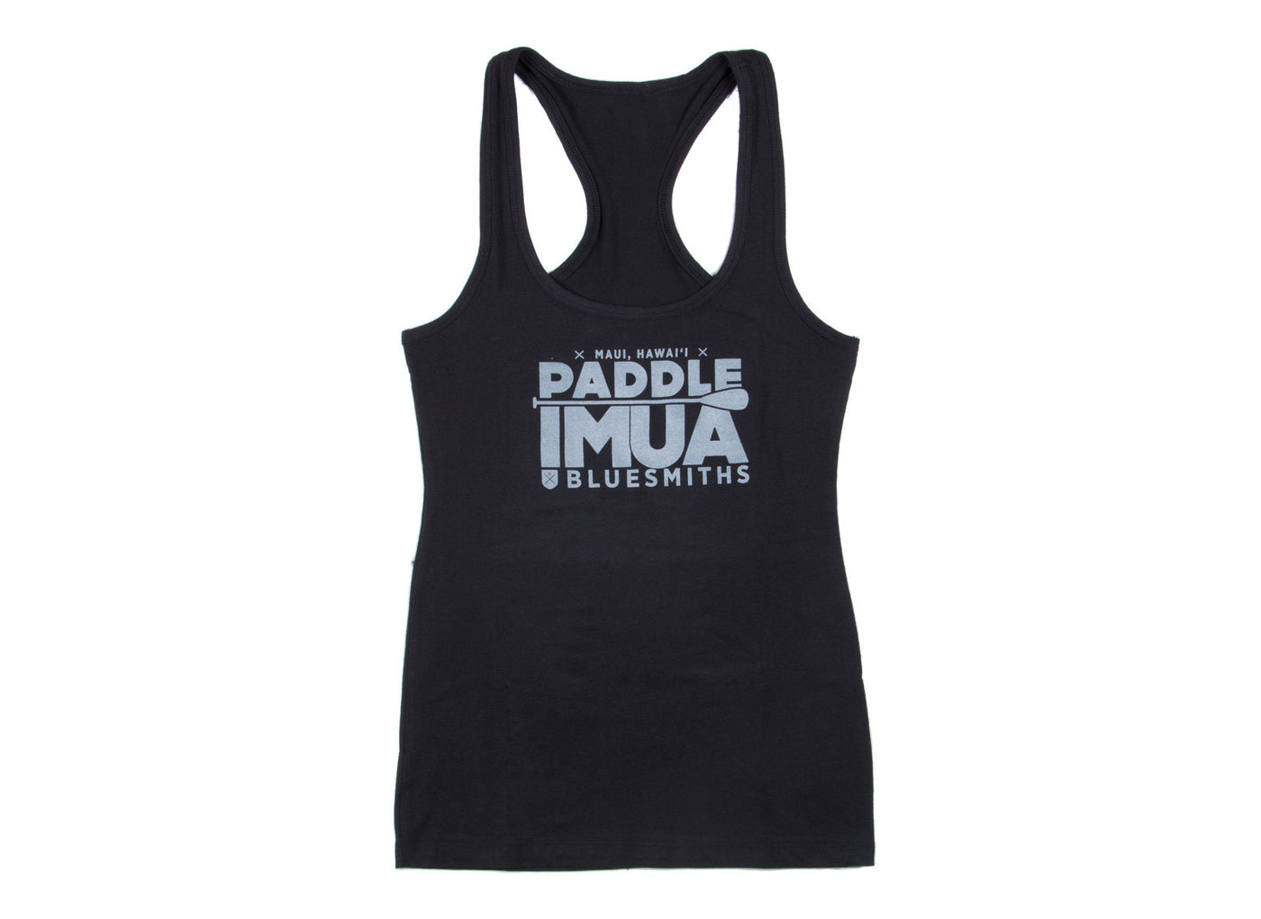  BLUESMITHS Paddle Imua Women's Tank Tee Shirt in Black - The World's Finest Waterwear | BLUESMITHS