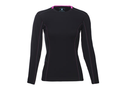 The Kanaha Hydrophobic Shirt for Women in Black (Hibiscus Pink) - The World's Finest Waterwear | BLUESMITHS