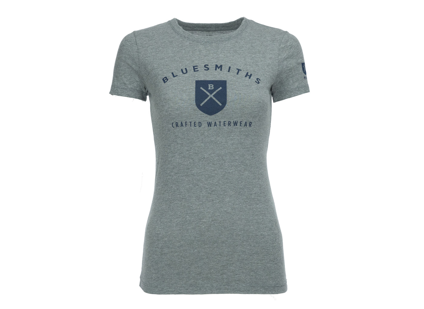 Bluesmiths Crafted Waterwear Logo Tee Shirt for Women - Heather Grey